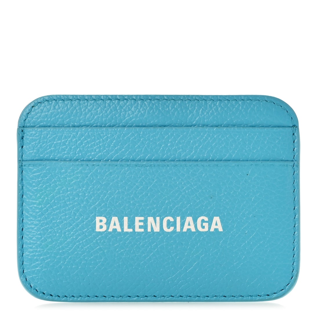 Balenciaga Grained Calfskin Logo Cash Rounded: Balenciaga Grained Calfskin Logo Cash Rounded Card Holder Blue This is an authentic BALENCIAGA Grained Calfskin Logo Cash Rounded Card Holder in Blue. This stylish cardholder is crafted of light blue