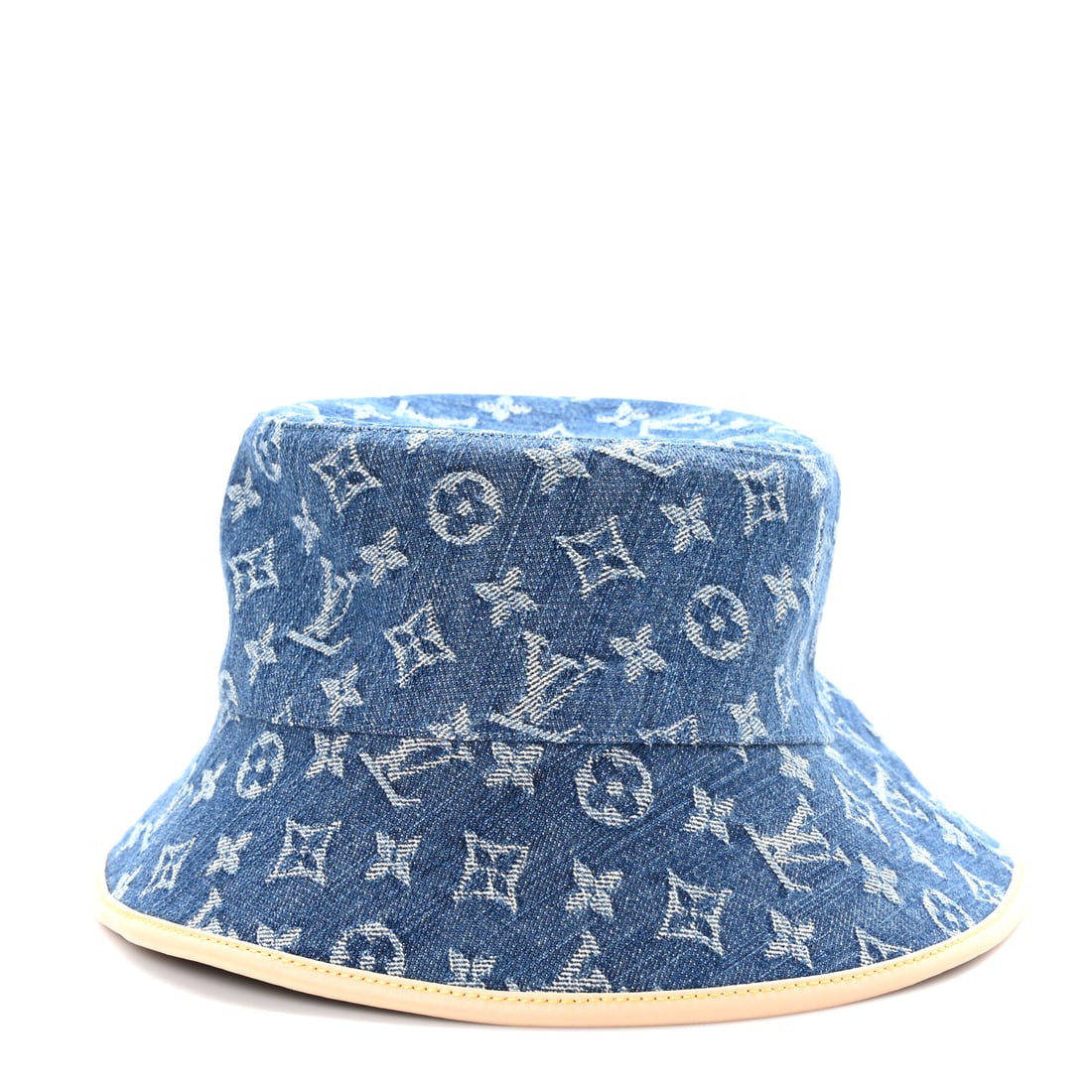 Louis Vuitton Monogram Denim Jacquard LV: Louis Vuitton Monogram Denim Jacquard LV Remix Bucket Hat Blue This is an authentic LOUIS VUITTON Monogram Denim Jacquard LV Remix Bucket Hat in Blue. This stylish bucket hat is crafted of monogram de