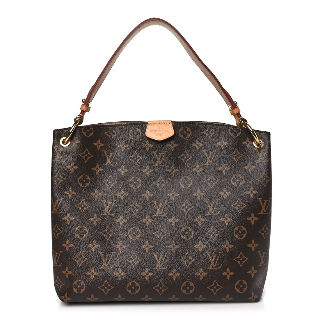 Louis Vuitton LOUIS VUITTON Monogram Graceful: Louis Vuitton LOUIS VUITTON Monogram Graceful PM Brand: LOUIS VUITTON Condition: Shows Wear Condition Details: Exterior: Corner wear, scuffs, patina of vachetta, liquid marks, Handle: Scuffs, patina o