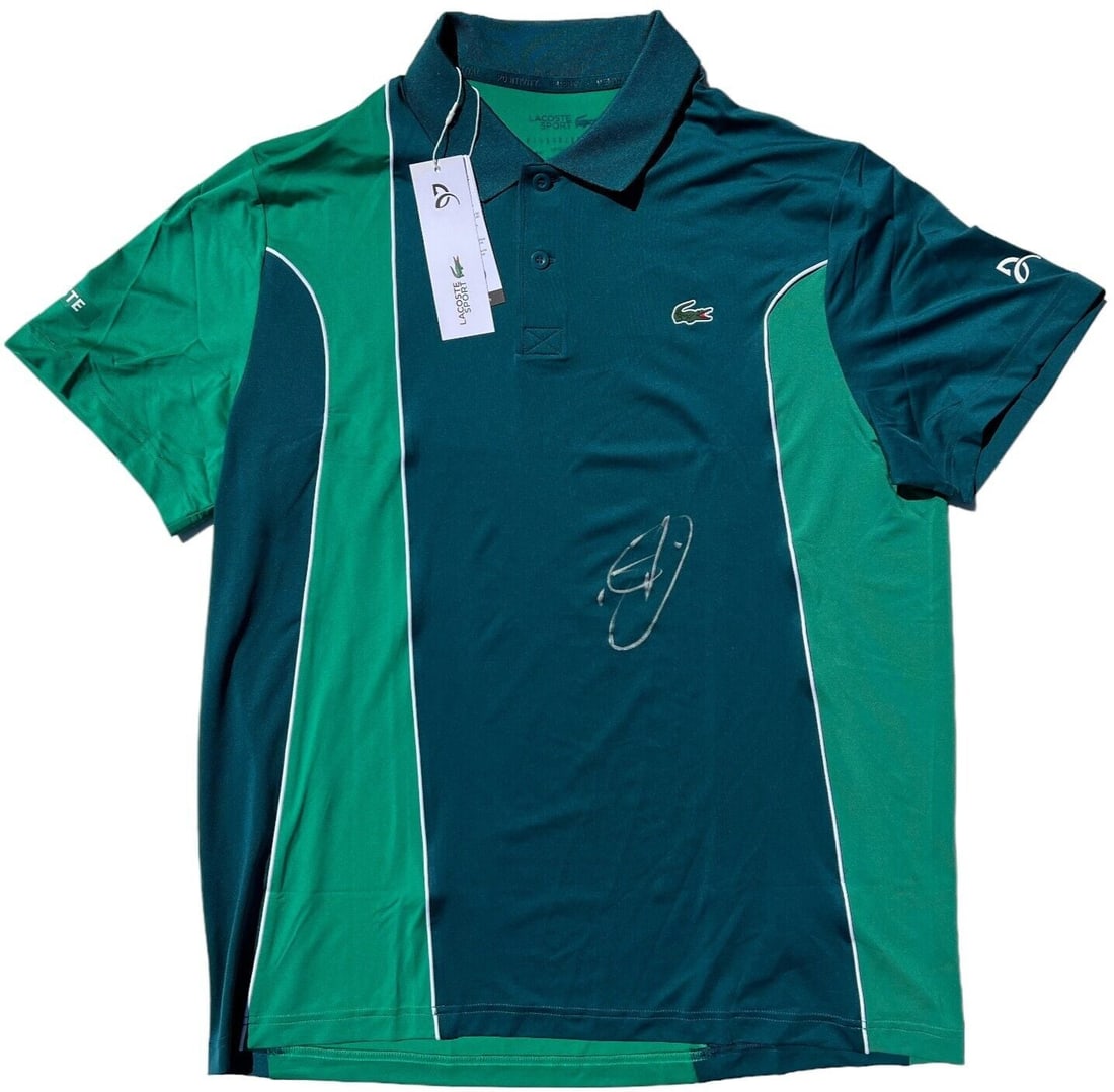 novak djokovic signed lacoste shirt polo: novak djokovic signed lacoste shirt polo australian open us open wimbledon JSA ! NOVAK DJOKOVIC SIGNED LACOSTE SHIRT POLO AUSTRALIAN OPEN US OPEN WIMBLEDON JSA ! SKU no: RBJ8095318048856 Guidelines fo