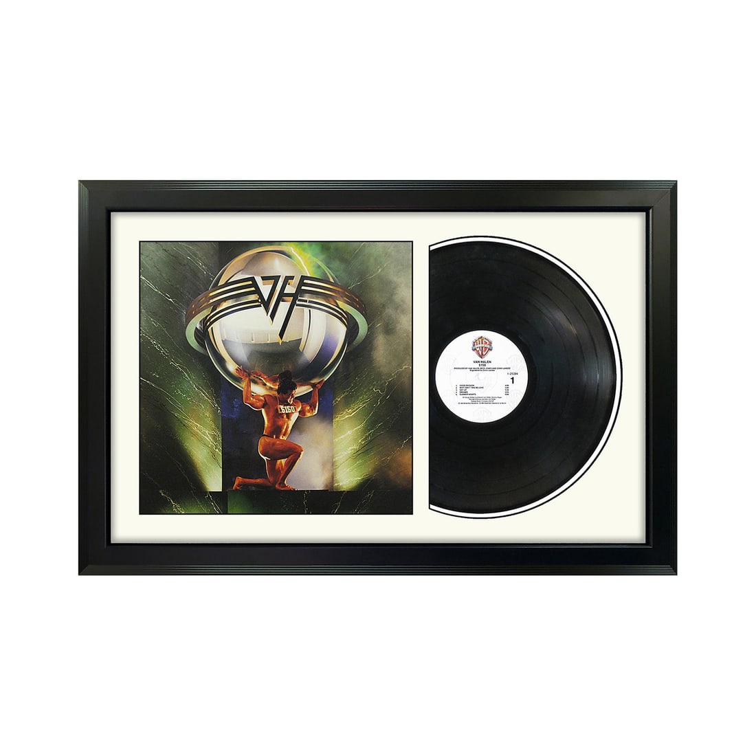 van halen 5150 genuine vinyl record: van halen 5150 genuine vinyl record & cover professionally framed 17.5 x 26.5 wall display with a white mat This unique original album and cover wall display is professionally and custom framed beauti