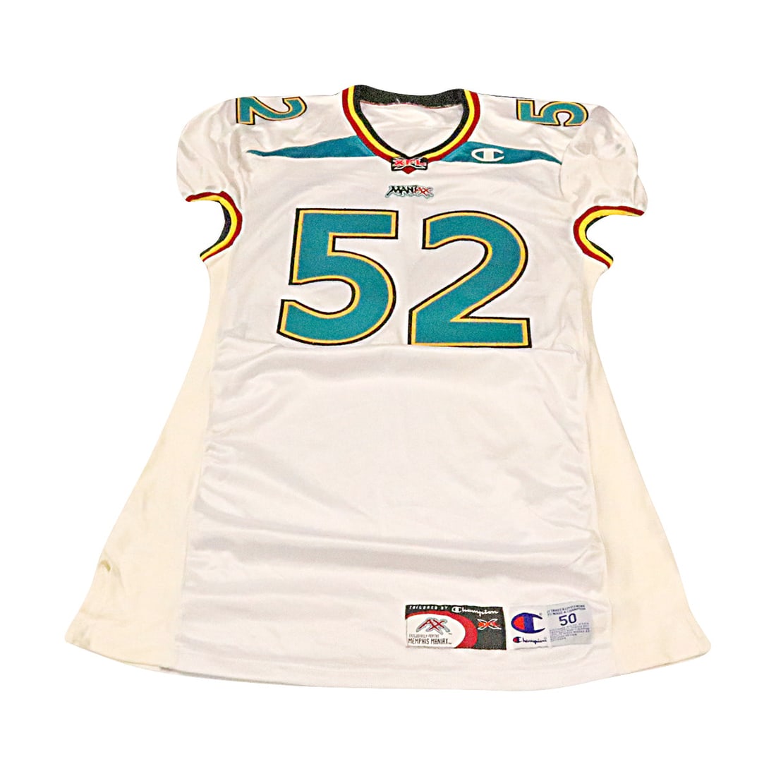 paul lacoste memphis maniax 2001 game: paul lacoste memphis maniax 2001 game used away jersey size 50 +2 linemen cut Paul LaCoste Memphis Maniax 2001 Game Used Away Jersey Size 50 +2 Linemen CutItem is accompanied by a UFL Letter Of Authen