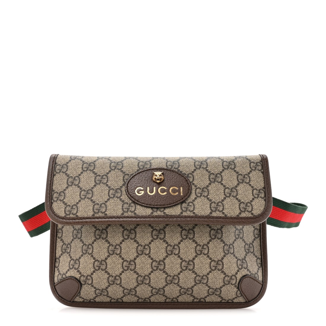 Gucci GG Supreme Monogram Neo Vintage: Gucci GG Supreme Monogram Neo Vintage Web Belt Bag Brown Brand: GUCCI Condition: Excellent Condition Details: Exterior: Scuffs, Interior: Musty odor, , Box Base length: 9.5 in Height: 6.5 in Width