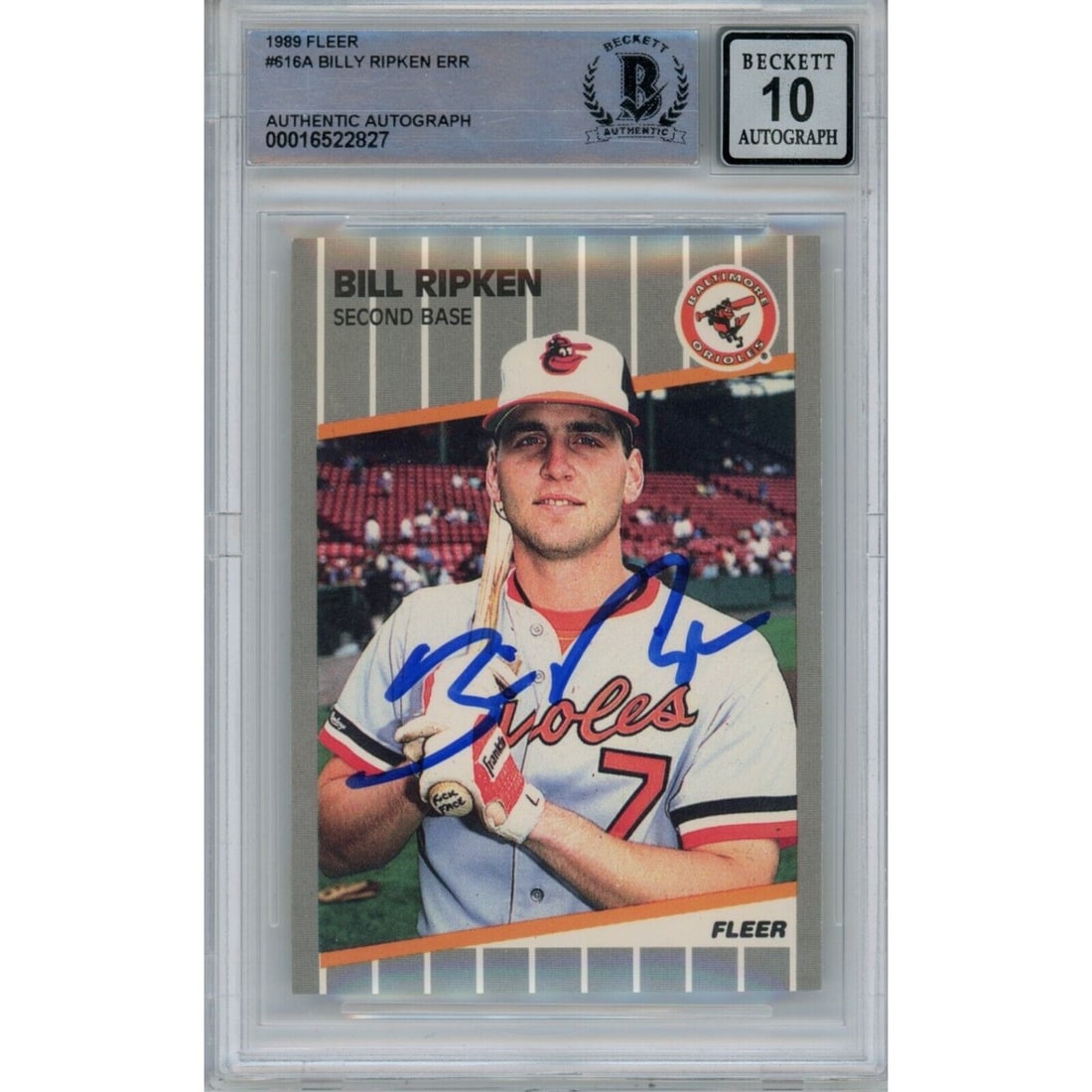 billy ripken autographed/signed fleer 616 trading card 10 grade beckett 47053: billy ripken autographed/signed fleer 616 trading card 10 grade beckett 47053 Billy Ripken Autographed/Signed Fleer 616 Trading Card 10 Grade Beckett 47053 SKU no: RBJ8152101552216 Guidelines for Bidd