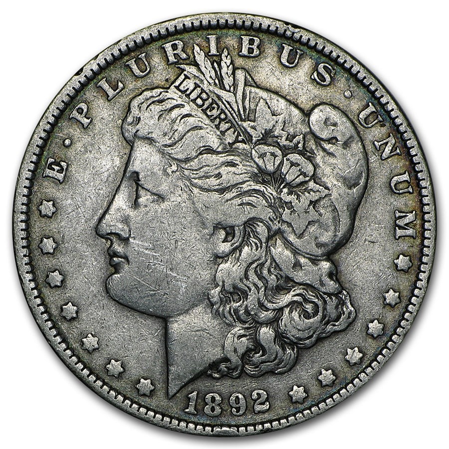 1892 Morgan Dollar VF: 1892 Morgan Dollar VF SKU no: RBJ8453 Year: 1892 Grade: Very Fine Grade Service: None Denomination: $1.00 Mint Mark: P - Philadelphia (Not Shown) Metal Content: 0.7734 troy oz Pu