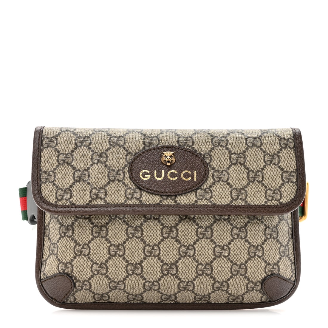 Gucci GG Supreme Monogram Neo Vintage: Gucci GG Supreme Monogram Neo Vintage Web Belt Bag Brown Brand: GUCCI Condition: Excellent Condition Details: Interior: Surface wear, Hardware: Faint scratch(es), , Dust bag Base length: 9.5 in Height