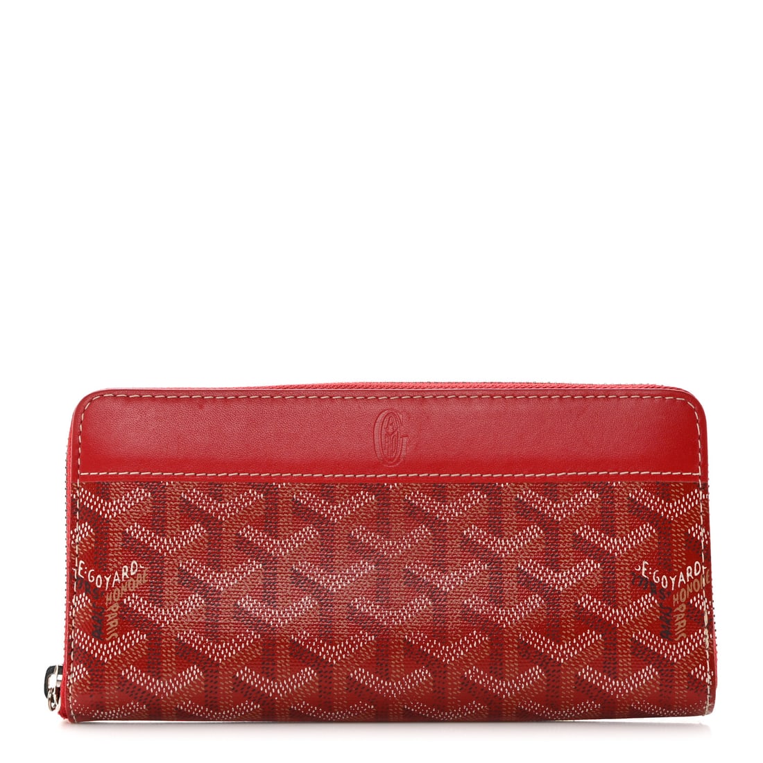 Goyard Goyardine Matignon Zip Around GM: Goyard Goyardine Matignon Zip Around GM Wallet Red Brand: GOYARD Condition: Shows Wear Condition Details: Interior: Residue marks, scuffs, imprints, card slots are stretched, Exterior: Scuffs, surface