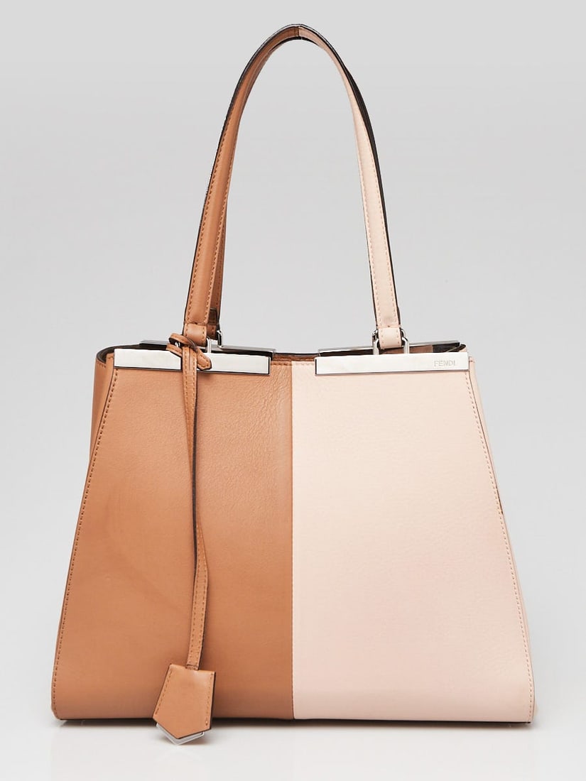 Fendi Beige/Light Pink Leather 3Jours Tote: Fendi Beige/Light Pink Leather 3Jours Tote Bag 8BH275 Overall Condition: Gently used Exterior Condition: Gently used Interior Condition: Gently used Designer: Fendi Material: Pink and beige leather