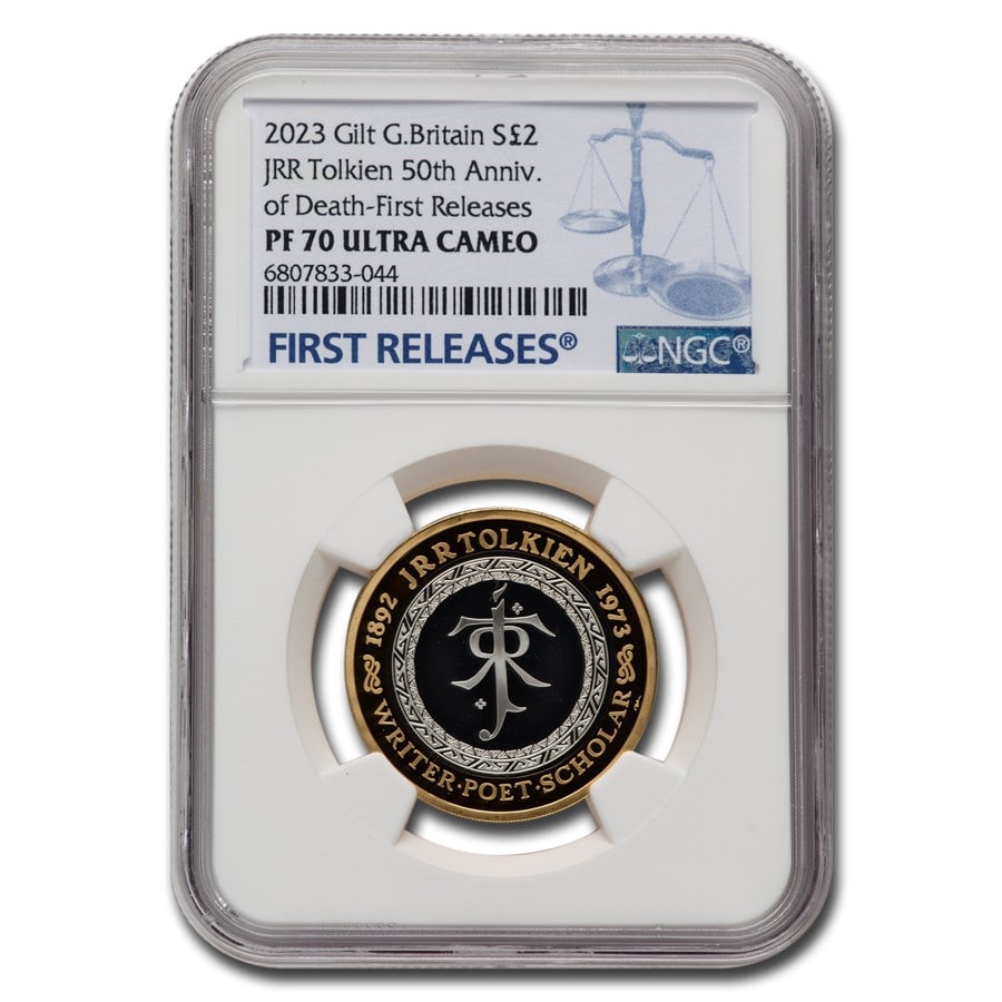 2023 Great Britain Tolkien Silver Commem: 2023 Great Britain Tolkien Silver Commem 2 PF-70 UCAM NGC (FR) SKU no: RBJ310178 Year: 2023 Grade: Proof - 70 UCAM Grade Service: NGC Denomination: 2 Pounds Mint Mark: Not Shown Metal Con