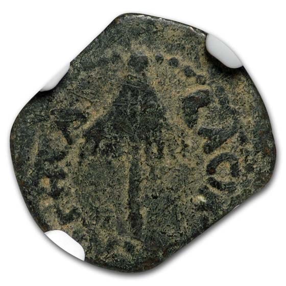 Ancient Judaea AE Prutah Agrippa I: Ancient Judaea AE Prutah Agrippa I (37-44 AD) NGC SKU no: RBJ198886 Year: 37-44 AD Grade Service: None Denomination: AE Prutah Metal Content: 0 troy oz Purity: N/A Thickness: Varies mm