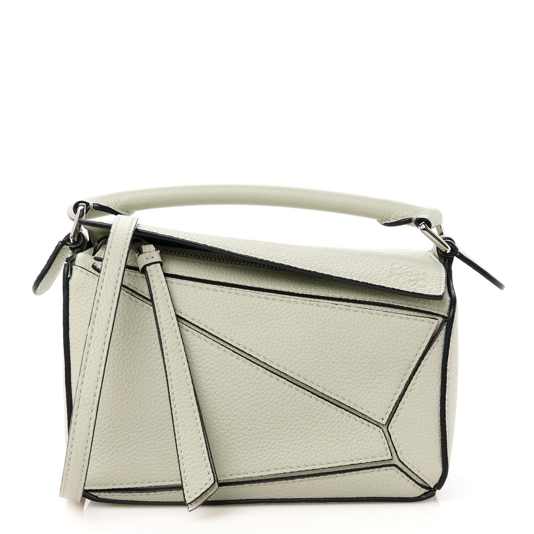 Loewe Calfskin Mini Puzzle Bag Light: Loewe Calfskin Mini Puzzle Bag Light Celadon Brand: LOEWE Condition: Excellent Condition Details: Handle: Surface wear, marks, Interior: Surface wear, marks, Other: Employee or sale stamp, Exterior: F