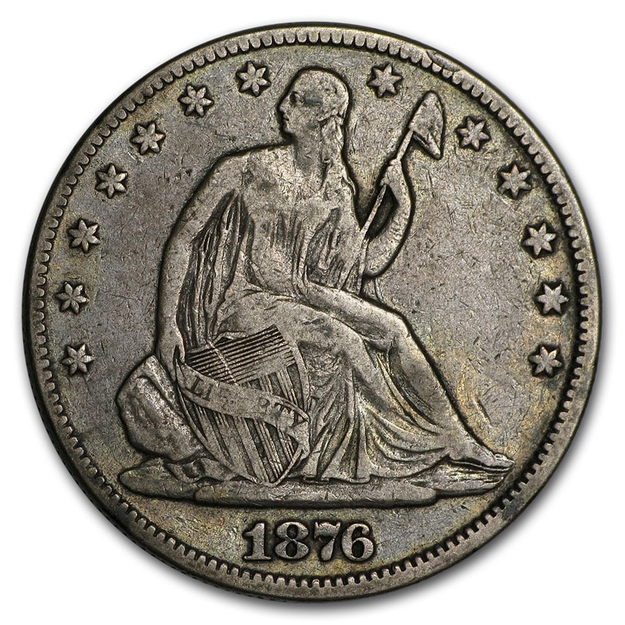 1876 Liberty Seated Half Dollar VF: 1876 Liberty Seated Half Dollar VF SKU no: RBJ64358 Year: 1876 Grade: Very Fine Grade Service: None Denomination: $0.50 Mint Mark: P - Philadelphia (Not Shown) Metal Content: 0.3575 troy
