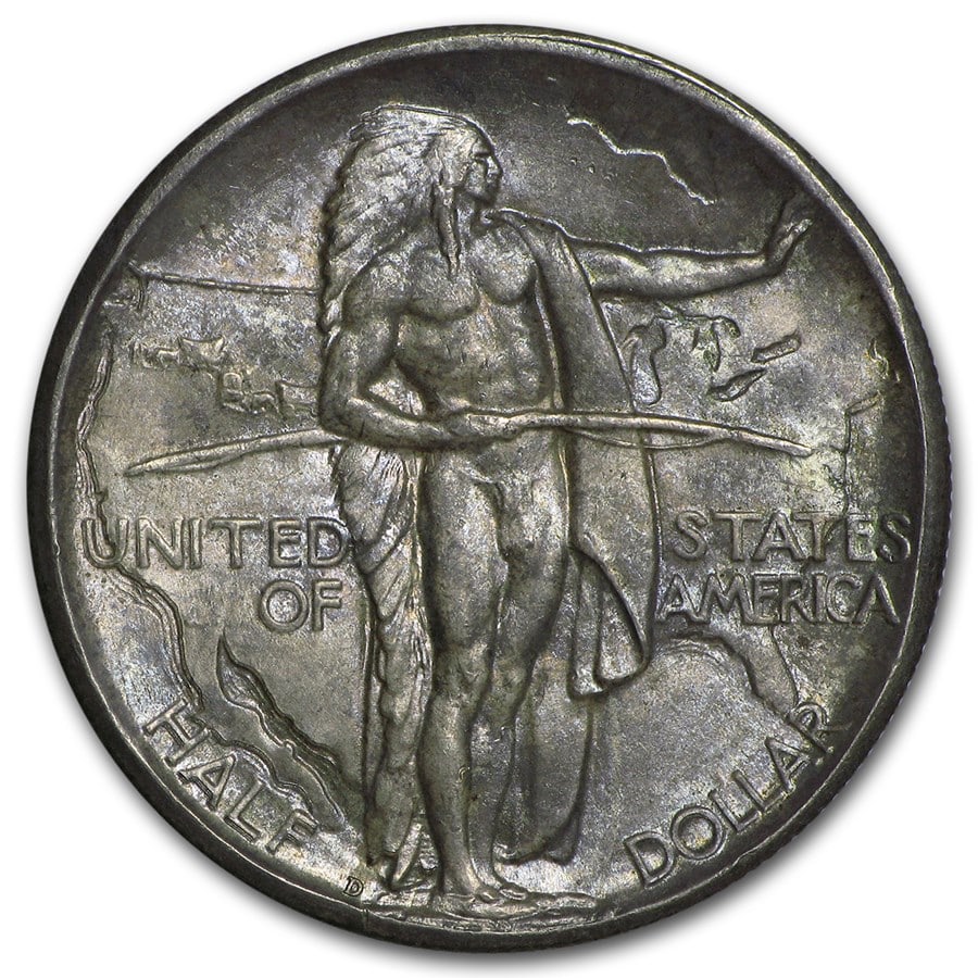 1933-D Oregon Trail Memorial Half Dollar: 1933-D Oregon Trail Memorial Half Dollar Commem Half BU SKU no: RBJ95700 Year: 1933 Grade: Brilliant Unc Grade Service: None Denomination: 50 Cents Mint Mark: D - Denver Metal Content: 0.