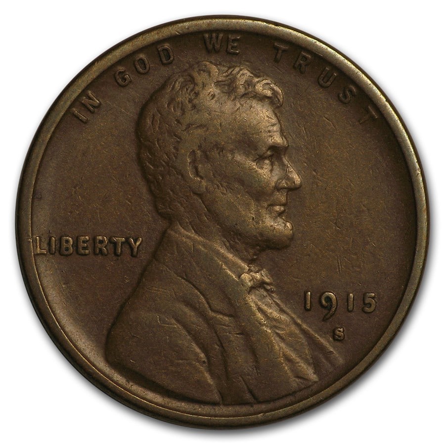 1915-S Lincoln Cent VF: 1915-S Lincoln Cent VF SKU no: RBJ3609 Year: 1915 Grade: Very Fine Grade Service: None Denomination: $0.01 Mint Mark: S - San Francisco Metal Content: 0 troy oz Purity: N/A <