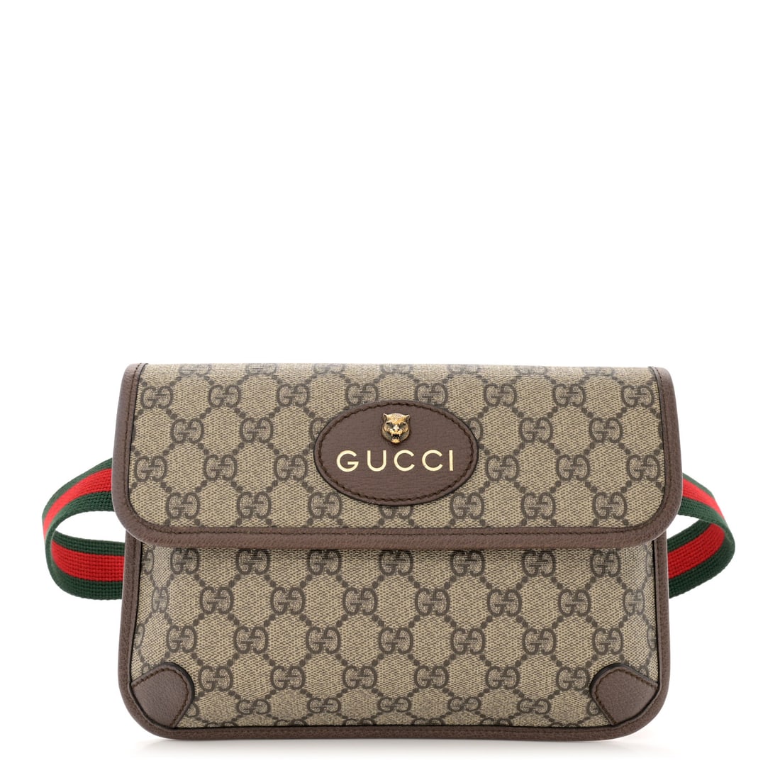 Gucci GG Supreme Monogram Neo Vintage: Gucci GG Supreme Monogram Neo Vintage Web Belt Bag Brown Brand: GUCCI Condition: Excellent Condition Details: Exterior: Corner wear, faint scuffs, Handle: Sizing marks, Hardware: Plating wear, Base le
