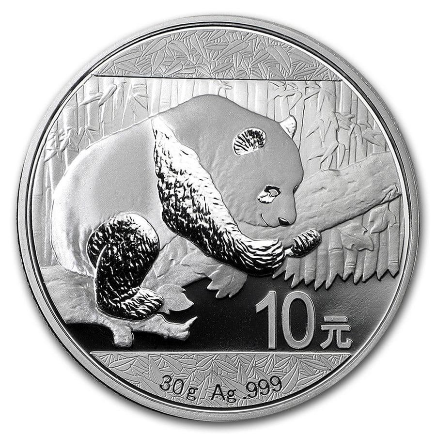 2016 China 30 gram Silver Panda: 2016 China 30 gram Silver Panda BU (In Capsule) Product ID: 92384 Year: 2016 Grade: Brilliant Unc Grade Service: None Denomination: 10 Yuan Mint Mark: Not Shown Metal Content: 0.9645 troy