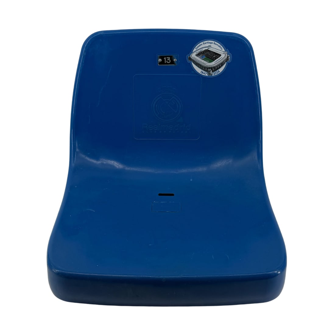 real madrid original santiago bernabeu stadium: real madrid original santiago bernabeu stadium seat with real madrid logo and embroidered commemorative patch Real Madrid Original Santiago Bernabeu Stadium Seat with Real Madrid Logo and Embroidered 