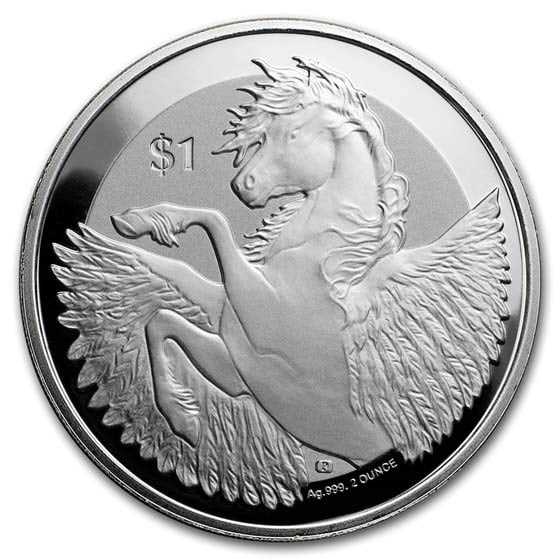 2019 British Virgin Islands 2 oz Silver Pegasus Frosted BU: 2019 British Virgin Islands 2 oz Silver Pegasus Frosted BU SKU no: RBJ192777 Year: 2019 Grade: Brilliant Unc Grade Service: None Denomination: 2 Dollars Mint Mark: PM - Pobjoy Mint Metal