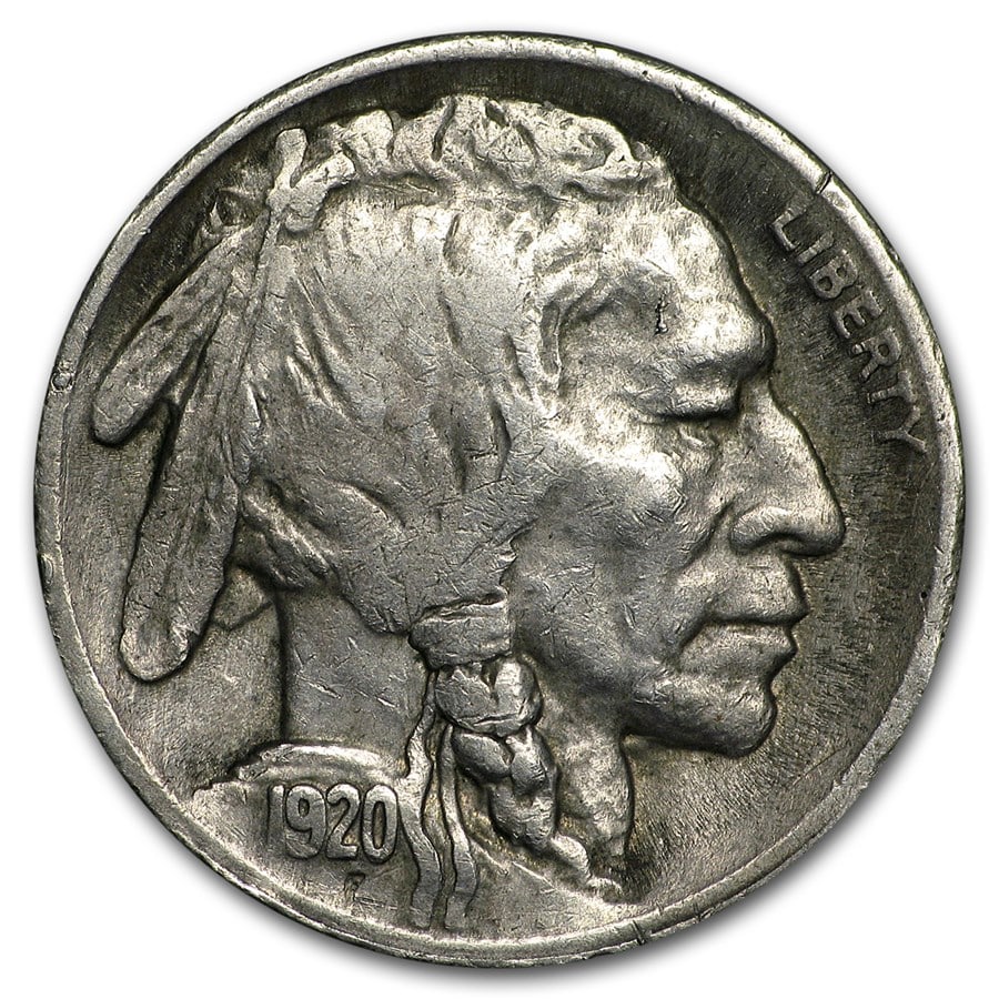 1920-S Buffalo Nickel VF: 1920-S Buffalo Nickel VF SKU no: RBJ44745 Year: 1920 Grade: Very Fine Grade Service: None Denomination: $0.05 Mint Mark: S - San Francisco Metal Content: 0 troy oz Purity: N/A