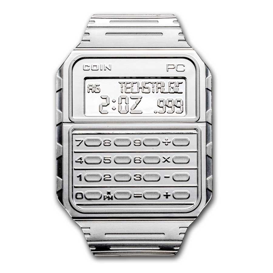 2024 Niue 2 oz Silver TechStalgic; Databank Watch (w/ Box & COA): 2024 Niue 2 oz Silver TechStalgic; Databank Watch (w/ Box & COA) SKU no: RBJ307163 Year: 2024 Grade: Brilliant Unc Grade Service: None Denomination: 2 Dollars Mint Mark: Not Shown Metal C