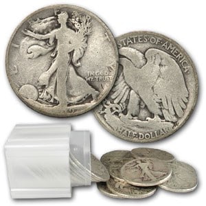 1919 Walking Liberty Half Dollar 20-Coin Roll Avg Circ: 1919 Walking Liberty Half Dollar 20-Coin Roll Avg Circ SKU no: RBJ51623 Year: 1919 Grade: Average Circulated Grade Service: None Denomination: 50 Cents Mint Mark: P - Philadelphia (Not Shown)