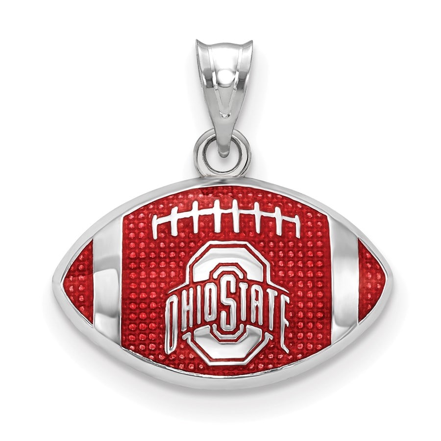 Sterling Silver The Ohio State Univ. Enameled Football Pendant: Sterling Silver The Ohio State Univ. Enameled Football Pendant SKU no: RBJ163922 Metal: Sterling Silver Purity: .925 Finish: Polished Length Of Item: 19 mm Charm Element Length: 13 mm Cha