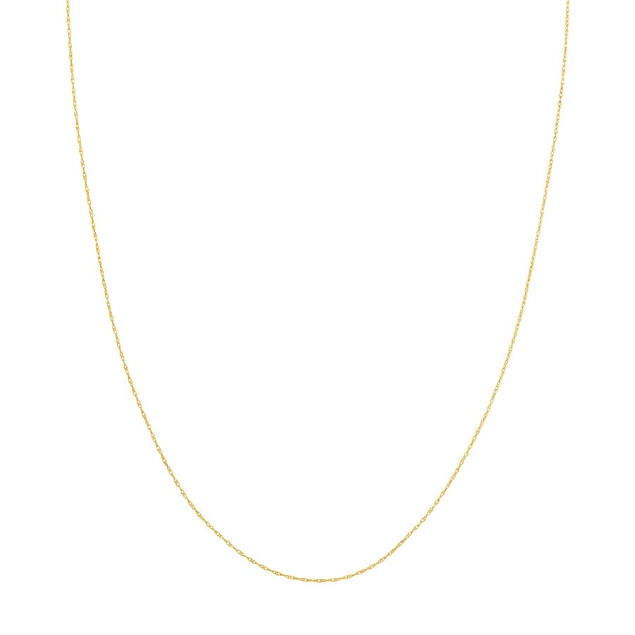 10K Yellow Gold 0.75 mm Rope Chain w Spring Ring - 16in: 10K Yellow Gold 0.75 mm Rope Chain w Spring Ring - 16in SKU no: RBJ245655 Metal: Gold Purity: 10K Finish: Polished Length Of Item: 16in Chain Type: Replacement Ropes Chain Width: 0.75mm <