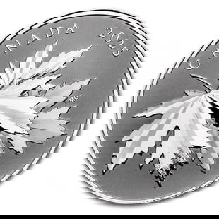 2025 Canada 1/2 oz Silver $10 Gleaming Maple Leaves Proof: 2025 Canada 1/2 oz Silver $10 Gleaming Maple Leaves Proof SKU no: RBJ308956 Year: 2025 Grade: Proof Grade Service: None Denomination: 10 Dollars Mint Mark: RCM (Not Shown) Metal Content: