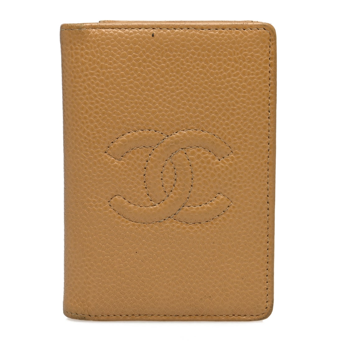 Chanel Caviar CC Timeless Card Holder Wallet Beige: Chanel Caviar CC Timeless Card Holder Wallet Beige Brand: CHANEL Condition: Shows Wear Condition Details: Exterior: Scuffs, edge wear, marks, Interior: Scuffs, card slots are stretched, stain(s), Leng