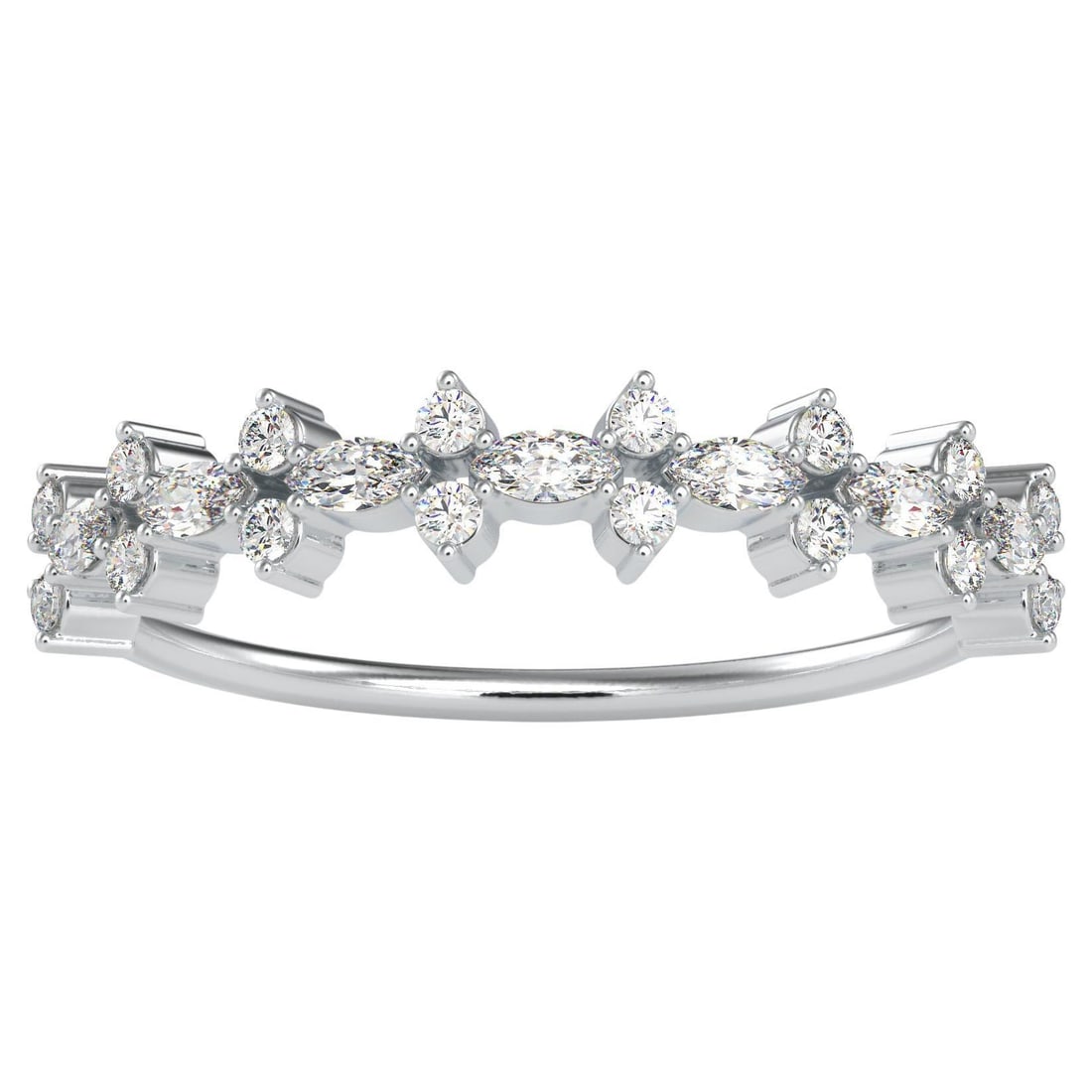 0.28 CTW Diamond 14K White Gold Ring: 0.28 CTW Diamond 14K White Gold Ring Ring Size: 7 US, Resizable Metal: 14k Gold, White Gold Stone: Diamond Stone Cut: Marquise Cut Place of Origin: United States Period: 2010- Date of Manufacture: 202