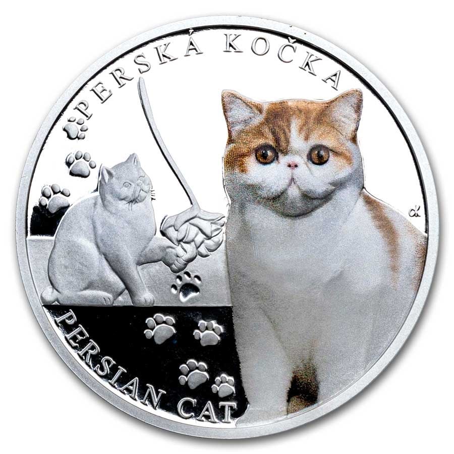 2024 Niue 1 oz Silver Proof Cat Breeds: Persian: 2024 Niue 1 oz Silver Proof Cat Breeds: Persian SKU no: RBJ303107 Year: 2024 Grade: Proof Grade Service: None Denomination: 1 Dollar Mint Mark: Not Shown Metal Content: 1 troy oz