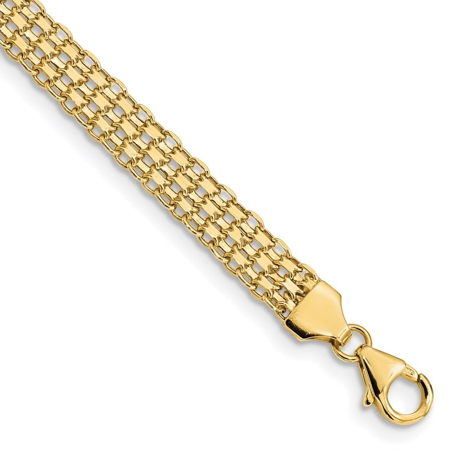 14K Yellow Gold Fancy Link Bracelet - 8.25 in.: 14K Yellow Gold Fancy Link Bracelet - 8.25 in. SKU no: RBJ267007 Metal: Gold Purity: 14K Finish: Polished Length Of Item: 8.25 in Chain Type: Link, Other Chain Length: 8.25 in Ch