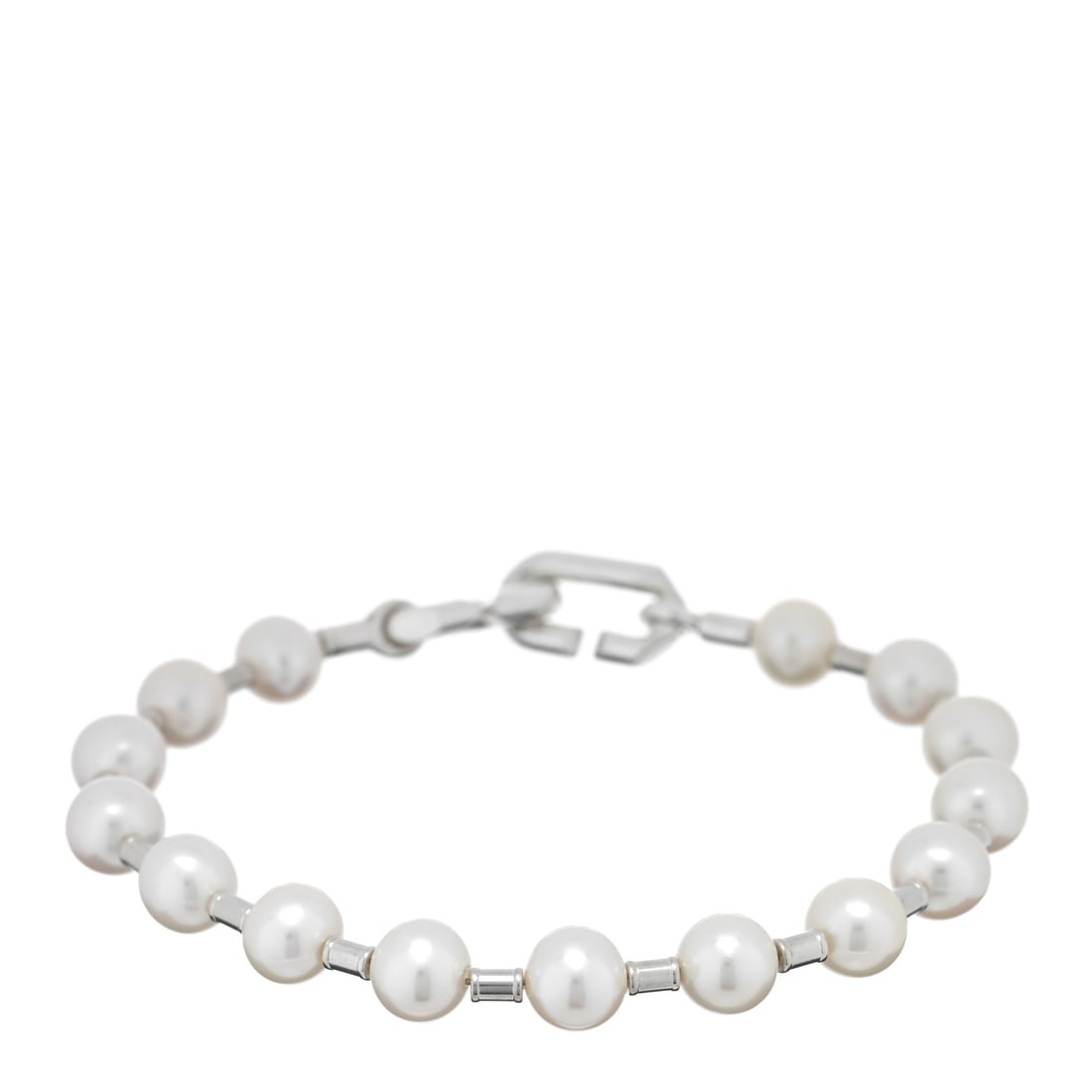 Tiffany Sterling Silver Pearl 7-8mm HardWear Bracelet: Tiffany Sterling Silver Pearl 7-8mm HardWear Bracelet Brand: TIFFANY Condition: Shows Wear Condition Details: Hardware: Faint scratch(es), nick(s), , Box, Pouch, Due to grading limitations imposed by 
