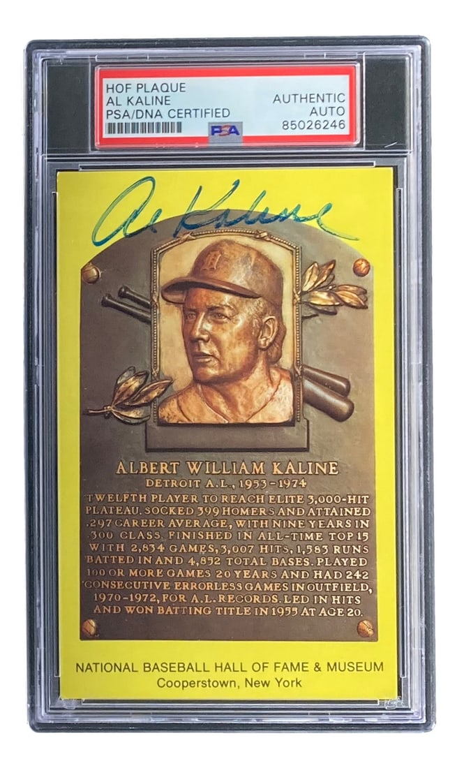 AL kaline signed 4x6 detroit tigers: AL kaline signed 4x6 detroit tigers HOF plaque card PSA/DNA 85026246 Al Kaline Signed 4x6 Detroit Tigers HOF Plaque Card PSA/DNA 85026246 SKU no: RBJ8286236115032 Guidelines for Bidding We recommend f