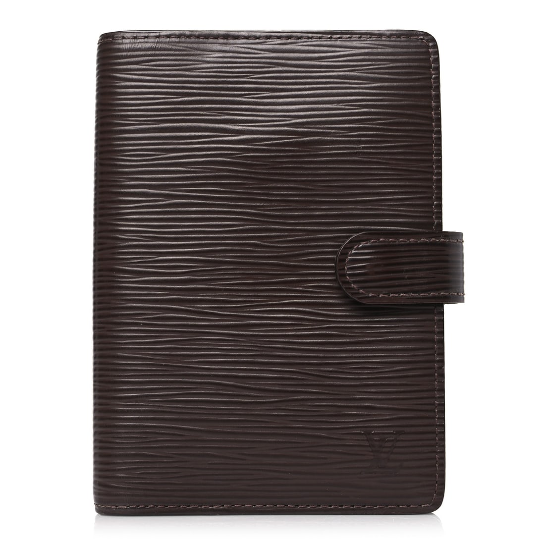 Louis Vuitton Epi Small Ring Agenda Cover Moka: Louis Vuitton Epi Small Ring Agenda Cover Moka Brand: LOUIS VUITTON Condition: Very Good Condition Details: Interior: Residue marks, scuffs, surface wear, marks, imprints, pocket(s) stretched, Exterio