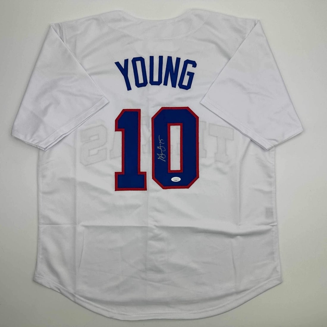 autographed/signed michael young texas white baseball: autographed/signed michael young texas white baseball jersey JSA COA Autographed/Signed Michael Young Texas White Baseball Jersey JSA COA SKU no: RBJ8264358035544 Guidelines for Bidding We recommend f