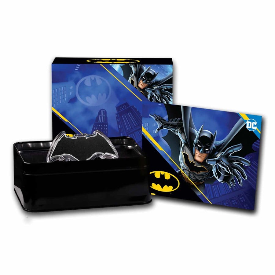 2025 Samoa 1 oz Silver Batman Batarang Colorized Shaped Coin BU: 2025 Samoa 1 oz Silver Batman Batarang Colorized Shaped Coin BU SKU no: RBJ304569 Year: 2025 Grade: Brilliant Unc Grade Service: None Denomination: 5 Dollars Mint Mark: Not Shown Metal Co