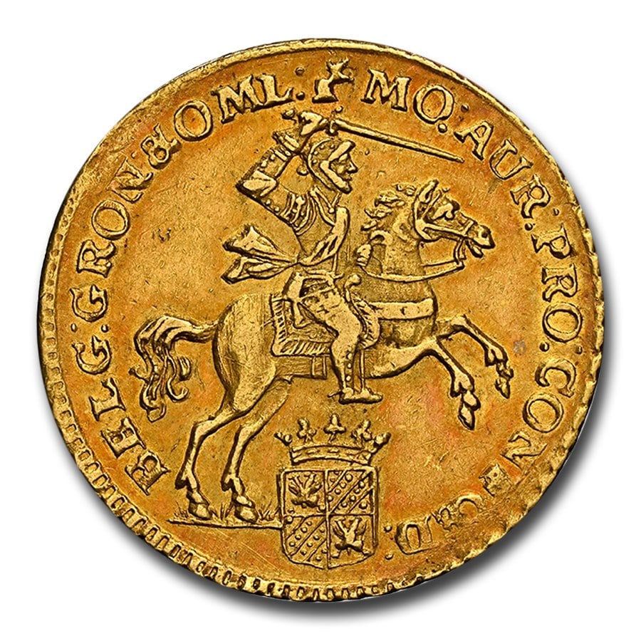 1761 Netherlands Gold Gulden AU-55 NGC (G&O): 1761 Netherlands Gold Gulden AU-55 NGC (G&O) SKU no: RBJ311902 Year: 1761 Grade: Almost Unc - 55 Grade Service: NGC Denomination: 1 Gulden Mint Mark: None Metal Content: 0.1464 troy oz <b