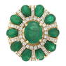 Natural Emerald Diamond Ring In 14