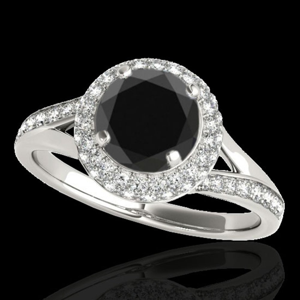 1.6 ctw Certified VS Black Diamond Solitaire Halo Ring 10k White Gold: 1.6 ctw Certified VS Black Diamond Solitaire Halo Ring 10k White Gold Item: Diamond Wedding Ring Total Gem weight: 1.6 carats Metal: Solid 10k White Gold Gold Product Weight: Approx. 4 grams Jewe