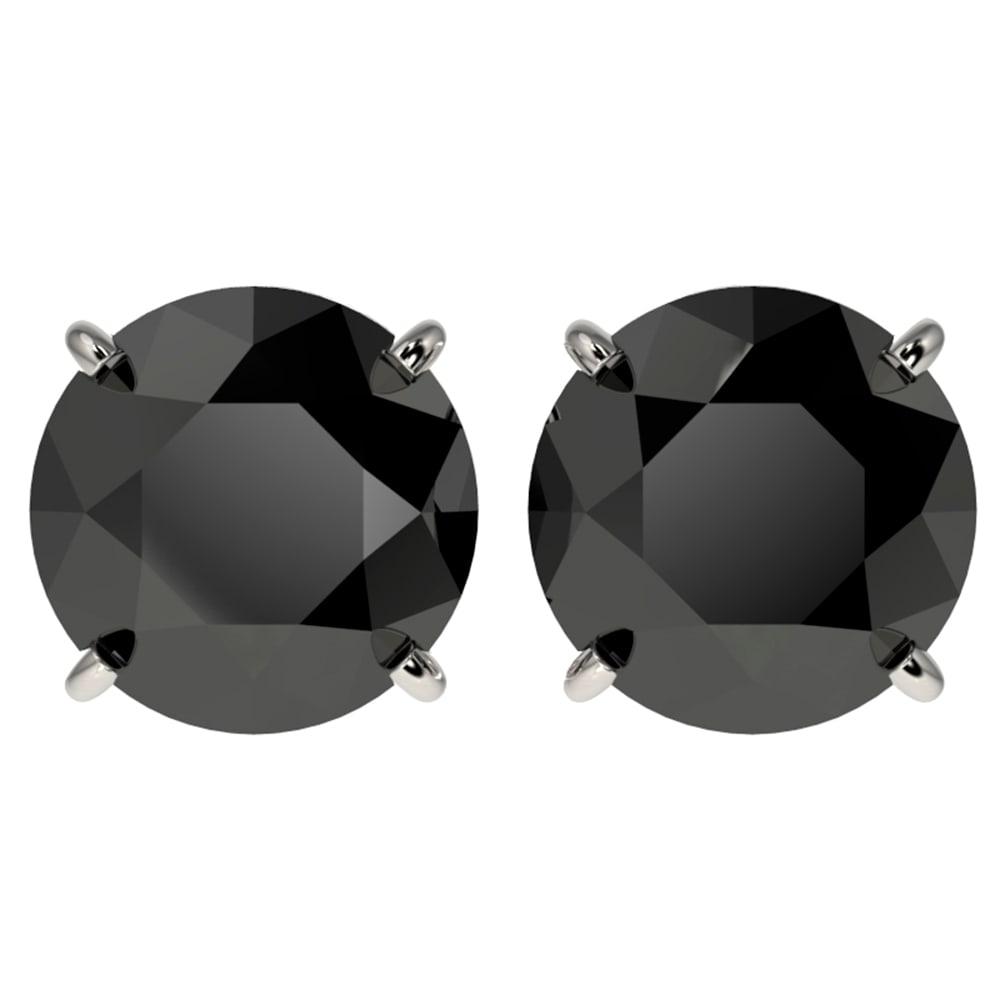 4 ctw Fancy Black Diamond Solitaire Stud Earrings 10k White Gold: 4 ctw Fancy Black Diamond Solitaire Stud Earrings 10k White Gold Item: Diamond StudTotal Gem weight: 4 carats Metal: Solid 10k White Gold Gold Product Weight: Approx. 3.4 grams Jewelry Note: