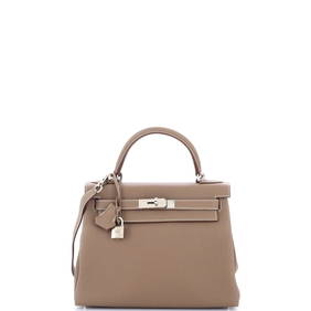 Hermes Kelly Handbag Grey Togo with (1 of 8)