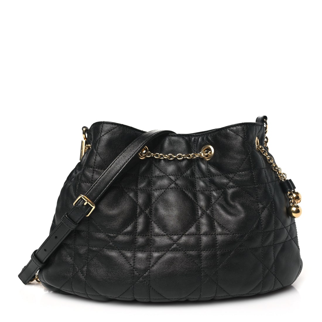 Christian Dior Lambskin Supple Macrocannage Small: Christian Dior Lambskin Supple Macrocannage Small Ammi Bag Black Brand: CHRISTIAN DIOR Condition: Excellent Condition Details: , Dust bag Base length: 14 in Height: 12 in Width: 4 in Drop