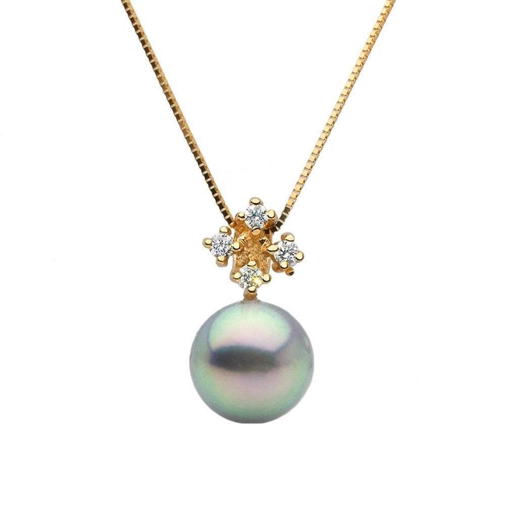 Blue Akoya Pearl and Diamond Elsa Pendant: Blue Akoya Pearl and Diamond Elsa Pendant Chain NOT included 14K Yellow Gold / 16/18-Inch Adjustable Box Chain / 8.5-9.0mm Guidelines for Bidding We recommend for all bidders to review the LiveAuction