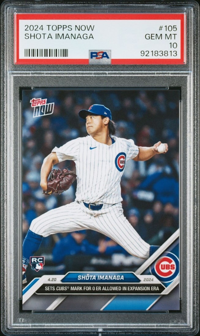 graded 2024 topps now shota imanaga: graded 2024 topps now shota imanaga #105 rookie RC baseball card PSA 10 GEM mint Graded 2024 Topps Now Shota Imanaga #105 Rookie RC Baseball Card PSA 10 Gem Mint SKU no: RBJ7935403032664 Guidelines fo