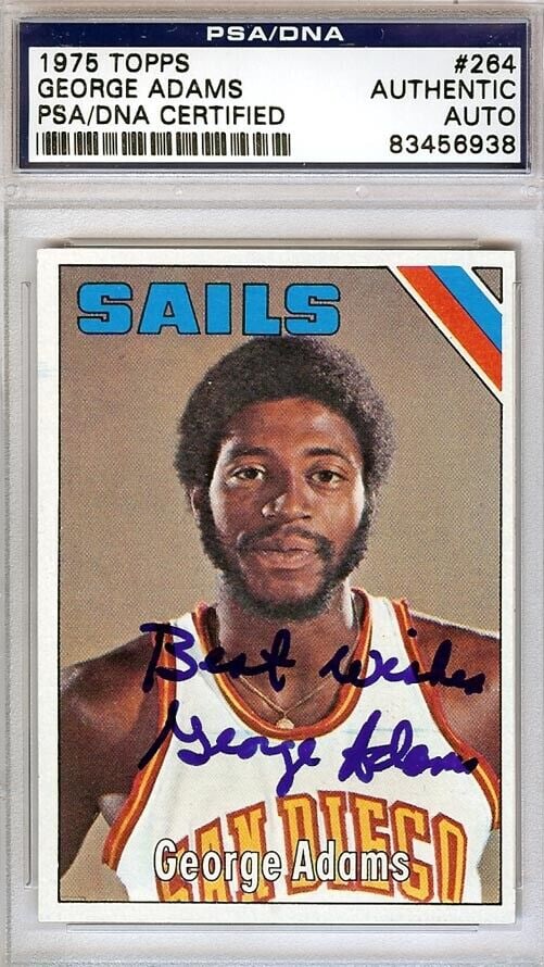 George Adams Autographed 1975 Topps Card: George Adams Autographed 1975 Topps Card #264 San Diego Sails PSA/DNA #83456938 George Adams Autographed 1975 Topps Card #264 San Diego Sails PSA/DNA #83456938 SKU no: RBJ7283347882072 Guidelines for