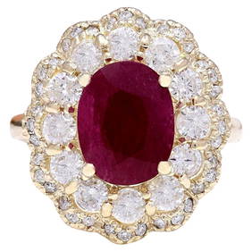 Ruby Diamond Ring 14K Yellow Gold (1 of 5)