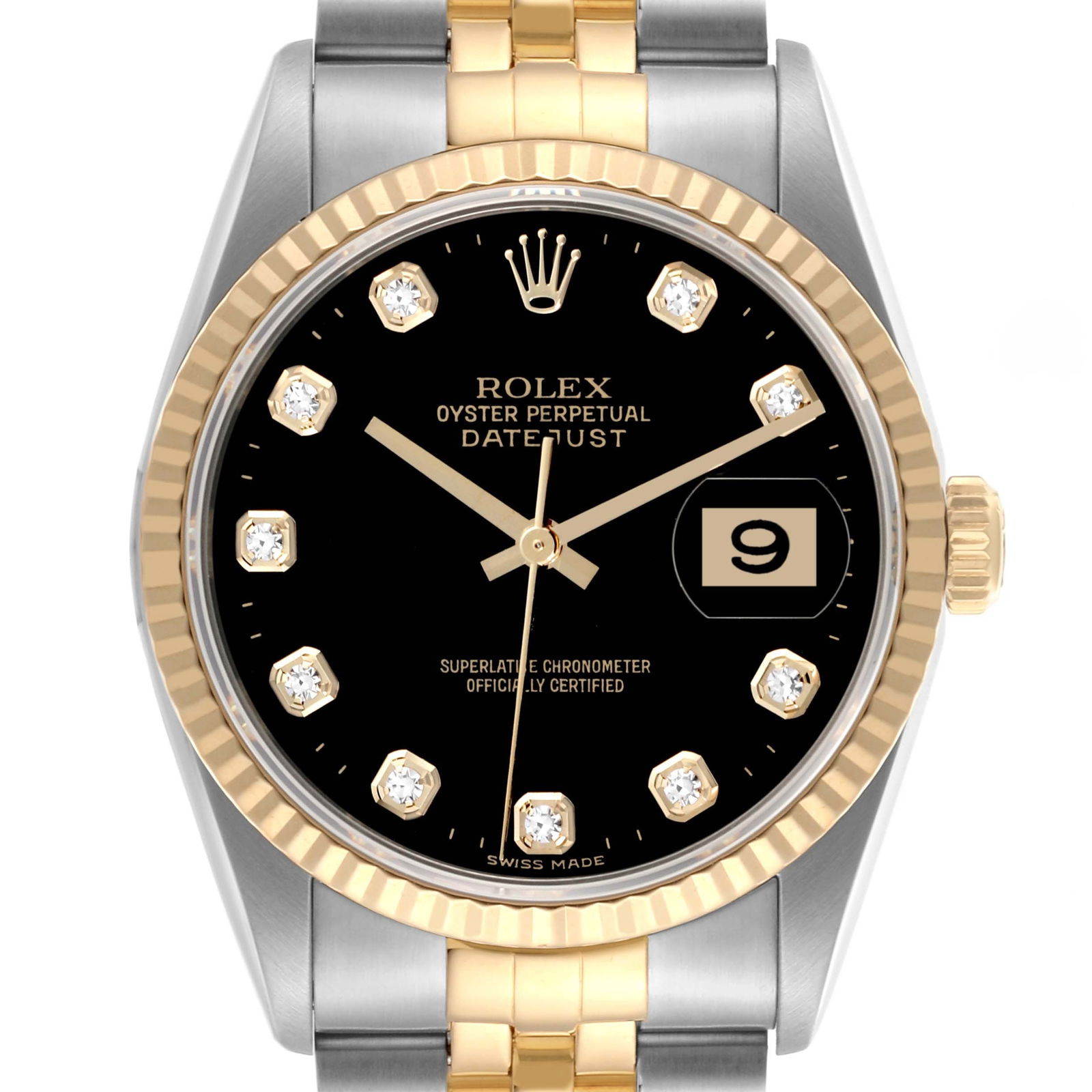 Rolex Datejust Steel Yellow Gold Black: Rolex Datejust Steel Yellow Gold Black Diamond Dial Mens Watch 16233 SKU no: RBJ67770 Brand: Rolex Model Name: Rolex Datejust Steel Yellow Gold Black Diamond Dial Mens Watch 16233 Model Number: 16233
