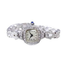 Waltham Platinum Art Deco Diamond Watch (1 of 8)