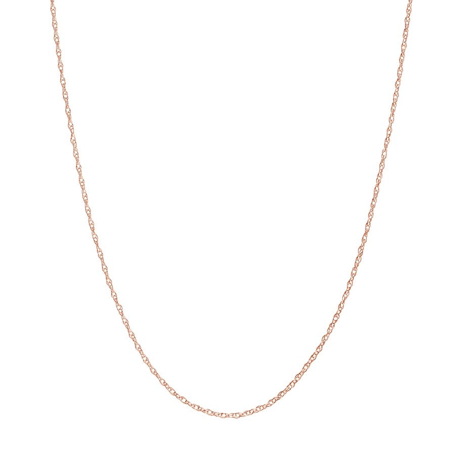 14K Rose Gold 0.7 mm Replacement Rope Chain w/ 5.5m - 18 in.: 14K Rose Gold 0.7 mm Replacement Rope Chain w/ 5.5m - 18 in. SKU no: RBJ239756 Metal: Gold Purity: 14K Finish: Polished Length Of Item: 18in Chain Type: Replacement Ropes Chain Width: 0.7